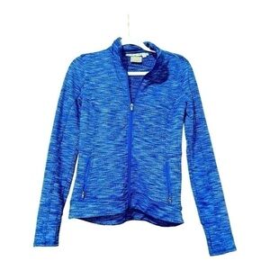Athleta Womens S Harmony Space Dye Full Zip Jacket Blue Yoga Running Size Xsmall